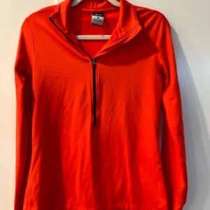 Nike Pro Dri-Fit Women's Orange Quarter-Zip Jacket Size Large